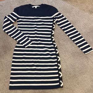Veronica Beard Navy and White Long Sleeve Dress